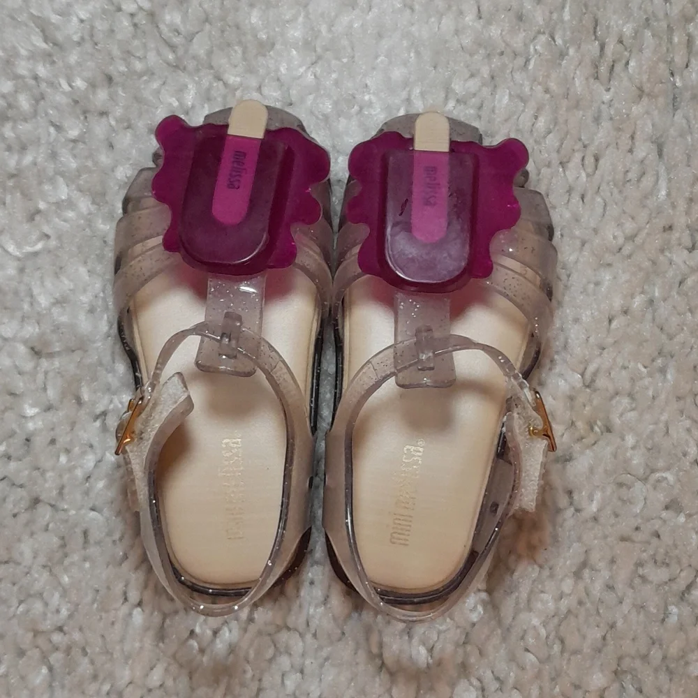 MINI MELISSA POPSICLE  ARANHA clear & Purple Jelly Sandals Size 7 - Picture 11 of 12
